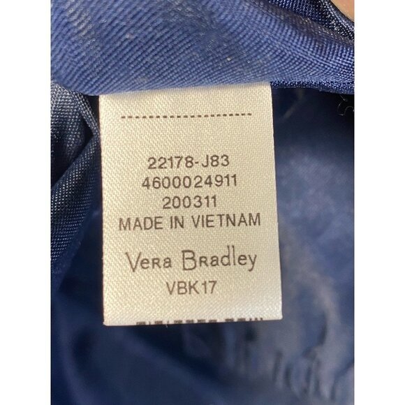 Vera Bradley Womens 22178-J83 Tote Bag Blue Floral Square Lightweight Zipper - Picture 6 of 8